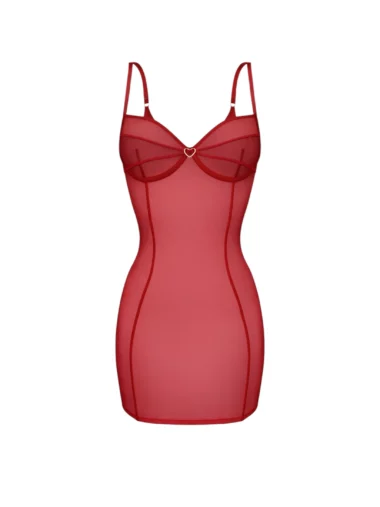 Czerwona sukienka tiulowa Margot z fiszbinami i ozdobnym serduszkiem