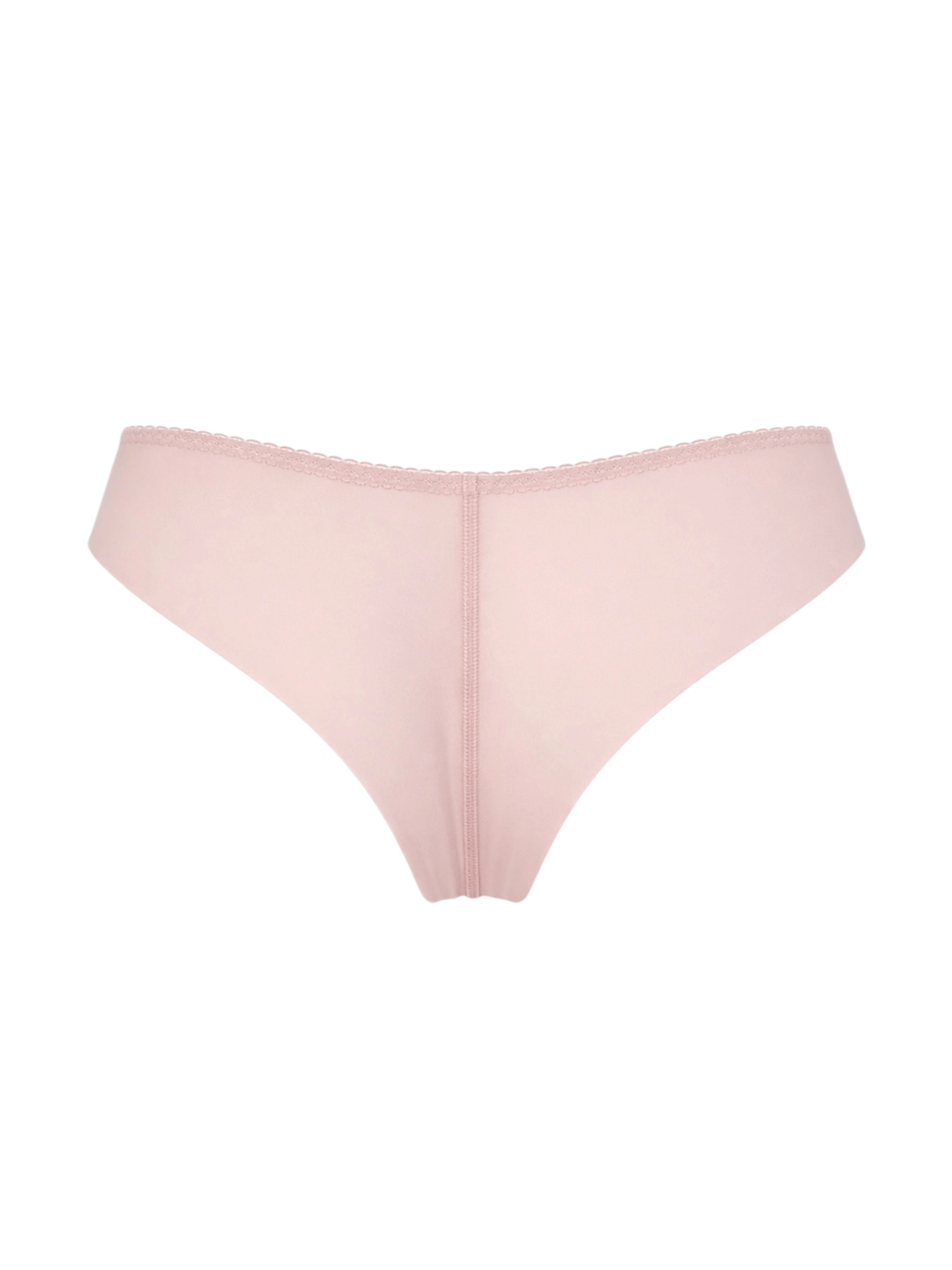 Pudrowe brazyliany Greta z koronki lekkie i gładkie bez odznaczania pod odzieżą